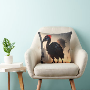 "Techno-Feathers: The Futuristic Emu Robot" Kissen