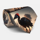 "Techno-Feathers: The Futuristic Emu Robot" Krawatte (Gerollt)