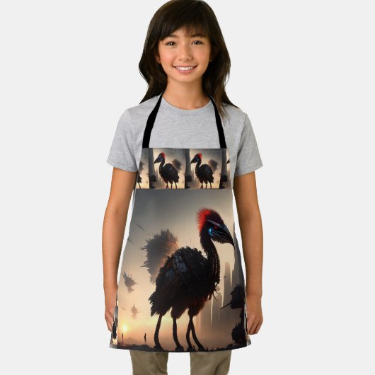 "Techno-Feathers: The Futuristic Emu Robot" Schürze (Insitu)