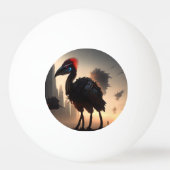"Techno-Feathers: The Futuristic Emu Robot" Tischtennisball (Rückseite)