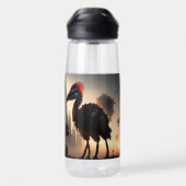 "Techno-Feathers: The Futuristic Emu Robot" Trinkflasche (Rückseite)