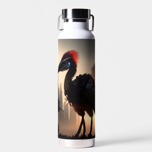 "Techno-Feathers: The Futuristic Emu Robot" Trinkflasche (Vorne)