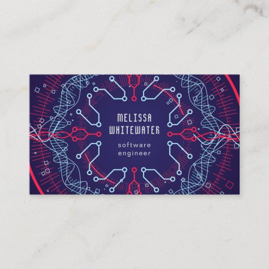 Techno flach glatte bunte Visitenkarte (Vorderseite)