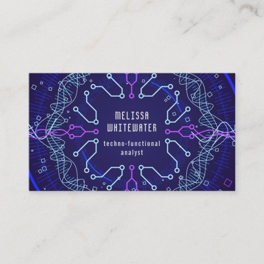 Techno flach glatte bunte Visitenkarte (Vorderseite)