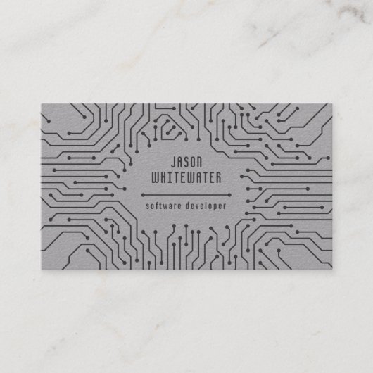 Techno flach glatte moderne Visitenkarte (Vorderseite)