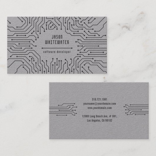 Techno flach glatte moderne Visitenkarte (Vorne/Hinten)