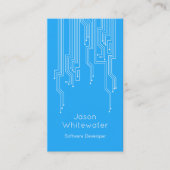 Techno flache glatte Visitenkarte - Blau (Vorderseite)