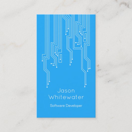 Techno flache glatte Visitenkarte - Blau (Vorderseite)