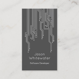 Techno flache glatte Visitenkarte - dunkelgrau