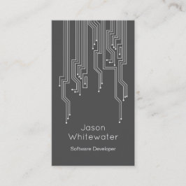 Techno flache glatte Visitenkarte - dunkelgrau