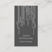 Techno flache glatte Visitenkarte - dunkelgrau (Vorderseite)