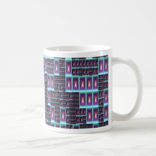 Techno-Fraktal-Hintergrundbild Kaffeetasse (Rechts)