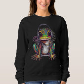 Techno Frog DJ Summer Electronic Music Festival Sweatshirt (Vorderseite)