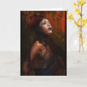 Techno Geisha Grußkarte Karte (Gelbe Blume)