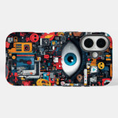 Techno Graffiti Pop Eye Phone Case (Rückseite (Horizontal))