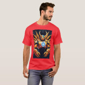 Techno Grid gepanzerte Kämpfer Grafik T-Shirt (Vorne ganz)