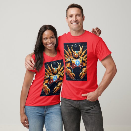 Techno Grid gepanzerte Kämpfer Grafik T-Shirt (Unisex)