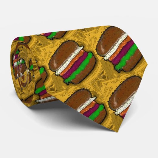 TECHNO HAMBURGER KRAWATTE (Gerollt)