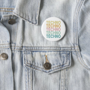 Techno House Retro Letting Electro Vintager Rave Button