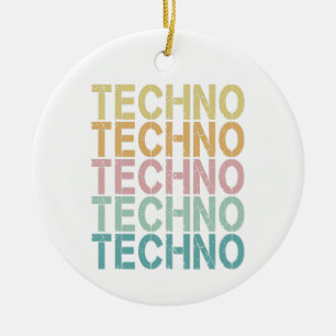 Techno House Retro Letting Electro Vintager Rave Keramik Ornament