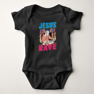 Techno Jesus Religion Retro elektronische Bassmusi Baby Strampler