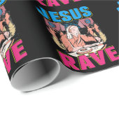 Techno Jesus Religion Retro elektronische Bassmusi Geschenkpapier (Rolleneckpunkt)