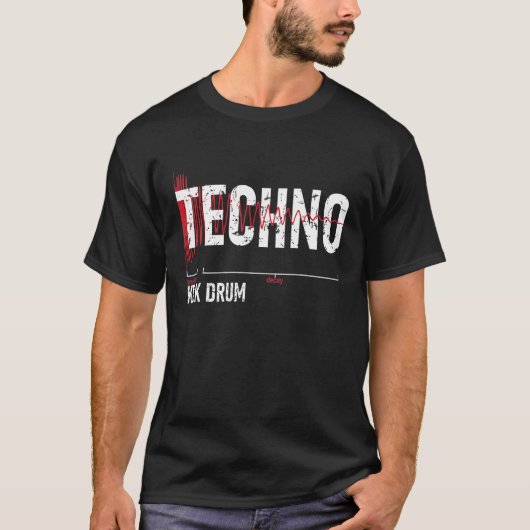 Techno Kick Drum Synthesizer T-Shirt (Vorderseite)