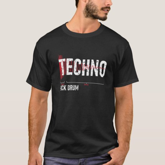 Techno Kick Drum Synthesizer T-Shirt (Vorderseite)