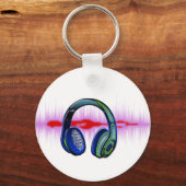 Techno-Kopfhörer Schlüsselanhänger (Vorderseite)