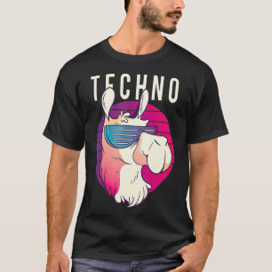 Techno Lama DJ Raver Rave Party EDM Festival T-Shirt