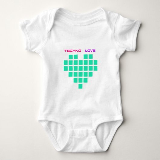Techno Liebe Baby Strampler (Vorderseite)