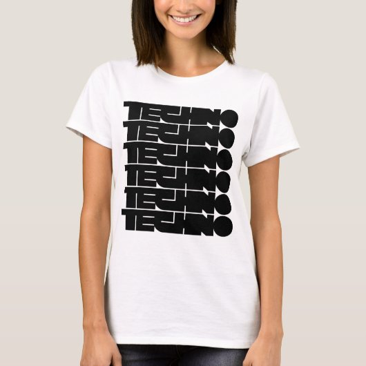 Techno-Logo-Design mit fetter Typografie T-Shirt (Vorderseite)