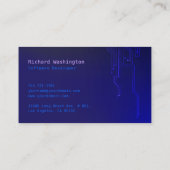 Techno moderner Entwurfs-Visitenkarte - Blau Visitenkarte (Rückseite)