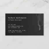 Techno moderner Entwurfs-Visitenkarte - Schwarzes Visitenkarte (Rückseite)