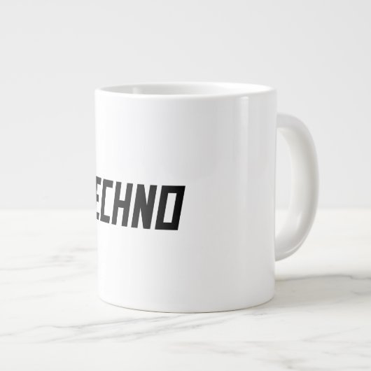 TECHNO Music Jumbo-Tasse (Vorderseite Rechts)