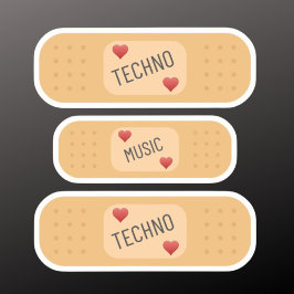 Techno music Patch / bandaid, Techno heilt Wunden Aufkleber