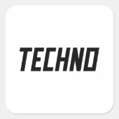 TECHNO Music Quadratischer Aufkleber (Vorderseite)