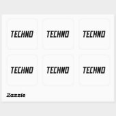 TECHNO Music Quadratischer Aufkleber (Blatt)