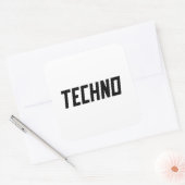 TECHNO Music Quadratischer Aufkleber (Umschlag)