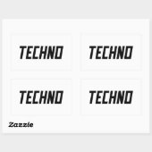 TECHNO Music Rechteckiger Aufkleber (Blatt)