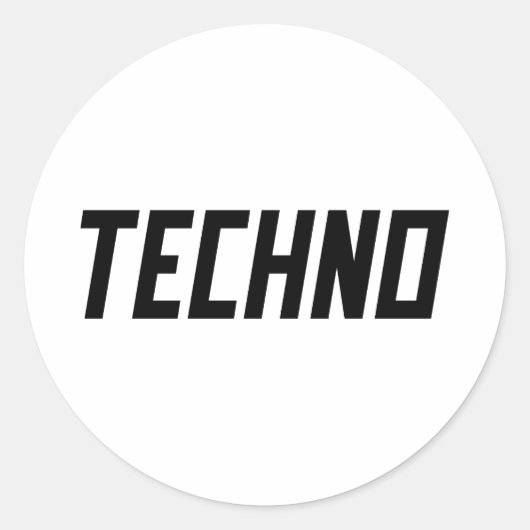 TECHNO Music Runder Aufkleber (Vorderseite)