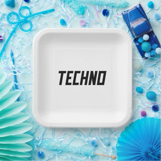 Techno Musik Pappteller (Party)