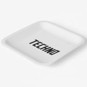 Techno Musik Pappteller (Gewinkelt)