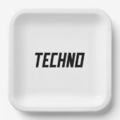 Techno Musik Pappteller (Vorderseite)