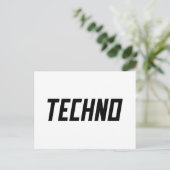 TECHNO-Musik Postkarte (Stehend Vorderseite)