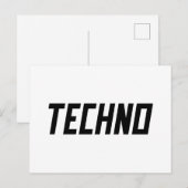 TECHNO-Musik Postkarte (Vorne/Hinten)