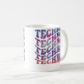 Techno-Musik psychedelischer stilvoller Edm-Dj-Rav Kaffeetasse (VorderseiteRechts)