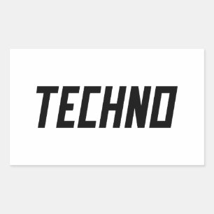 Techno Musik Rechteckiger Aufkleber