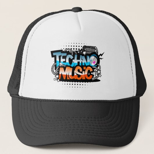 Techno Musik Truckerkappe (Vorderseite)