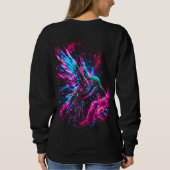 Techno-organische Hummingbird-Illustration Sweatshirt (Rückseite)
